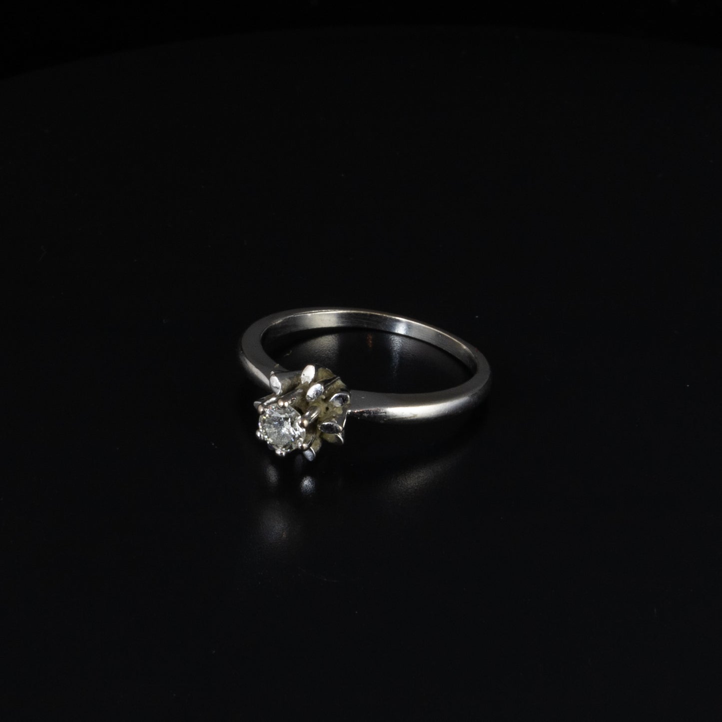 Solitario oro blanco diamante 0.20 qts
