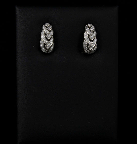 Pendientes oro blanco con brillantes 0,50 cts. en total.