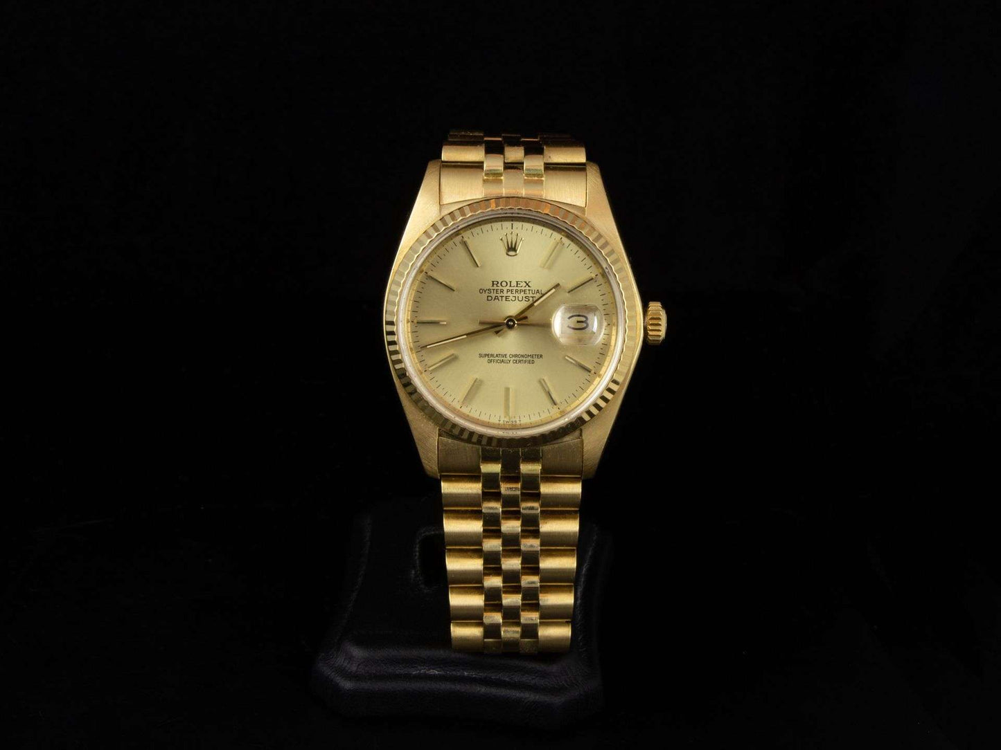 Rolex Datejust 36, automático, en oro amarillo. 36 mm. Año 1984. Caja y documentación.