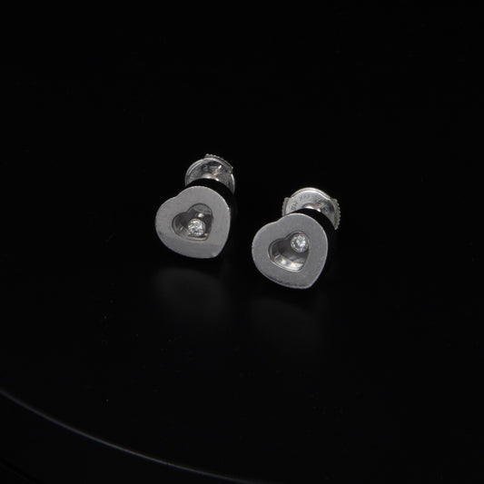 Pendientes Happy diamonds de la marca Chopard heart oro blanco.