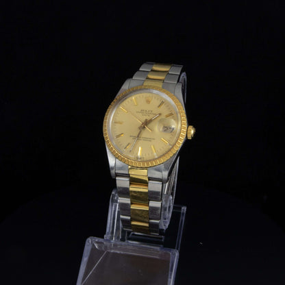 Rolex Oyster Perpetual Date Calibre 15053, 34mm en acero y oro, automatico.