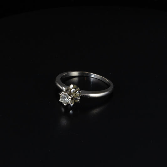 Solitario oro blanco diamante 0.20 qts
