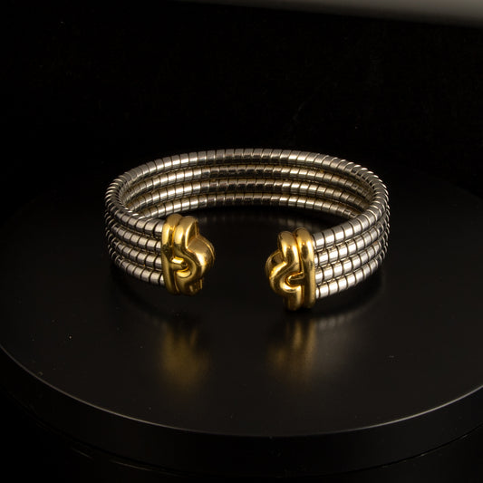 Pulsera Bulgari en acero y oro. Parentesi BVLGARI.