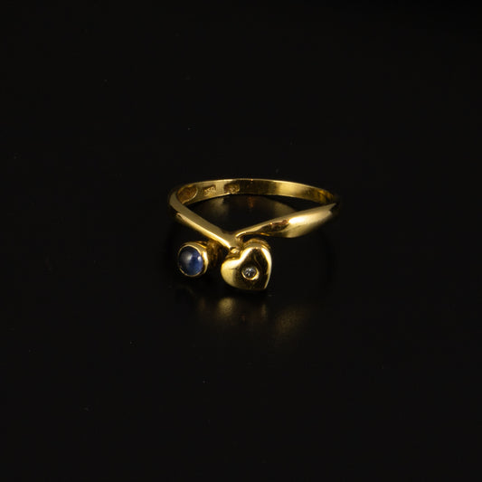 Anillo con brillantes y zafiros