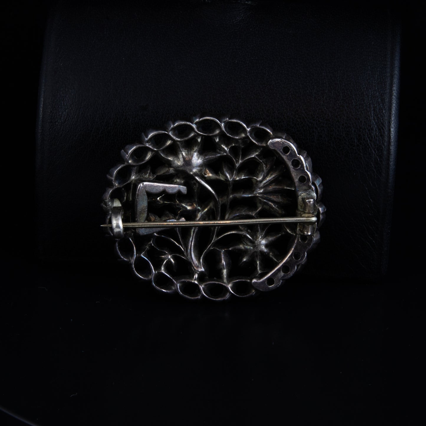 Broche plata y diamantes antiguos talla mina finales XIX.